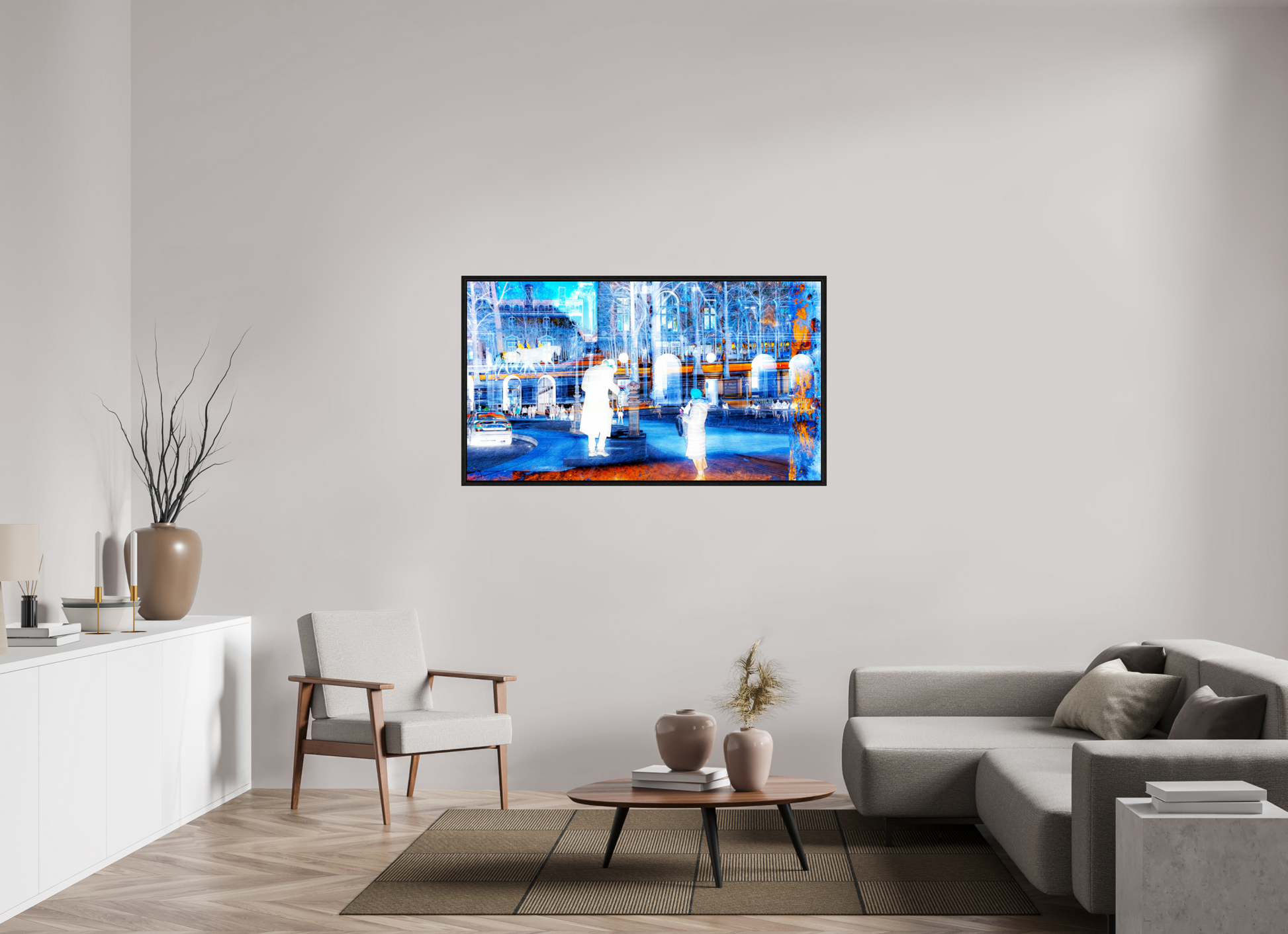 144 x 81 cm, 8 Caisse américaine Noire Ce que la ville montre à ceux qui s’arrêtent