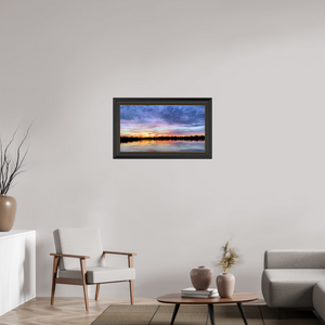80 x 45 cm, Cadre Noir-Or 2 Reflets d’un Même Ciel II – Le Souffle Pourpre