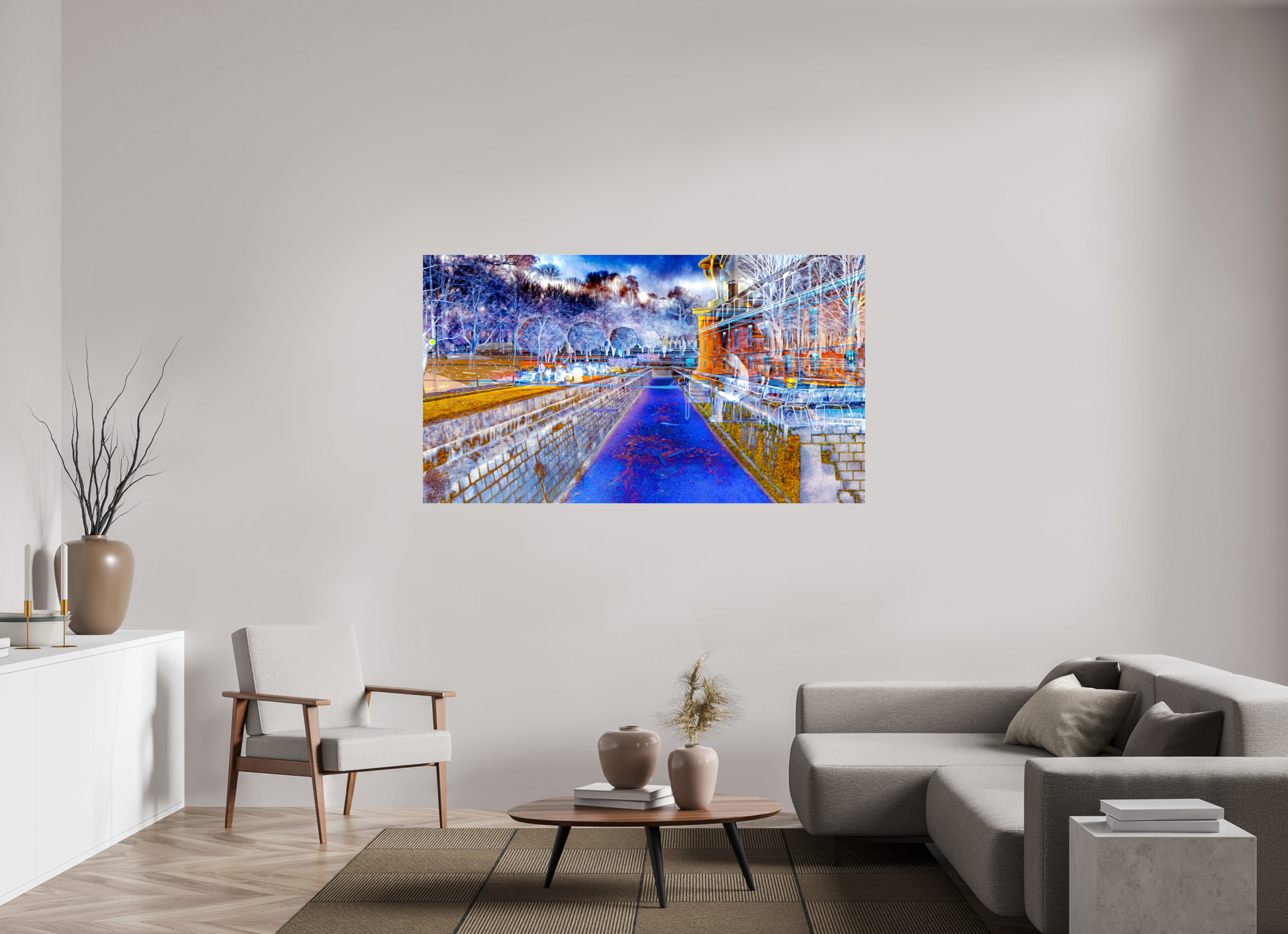 176 x 99 cm, 3 Tirage photo sous Verre acrylique Le jour où l’eau est devenue une frontière
