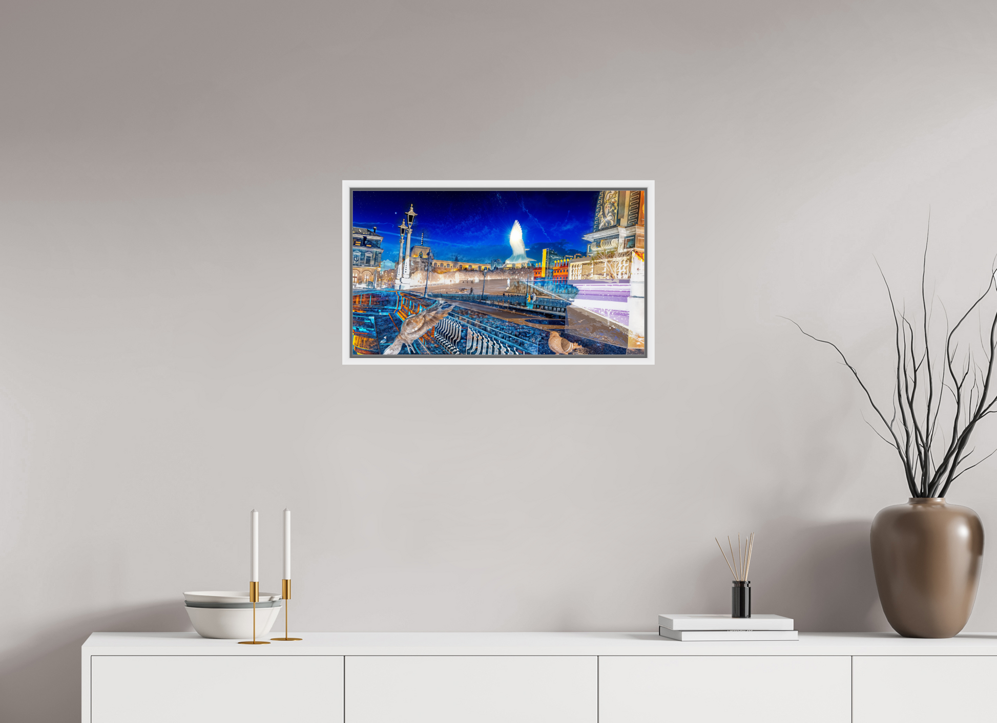 64 x 36 cm, 9 Caisse américaine Blanche Les oiseaux gardaient la ville pendant que nous dormions