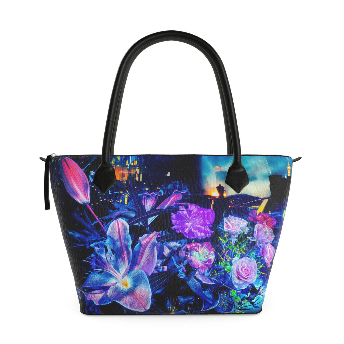 Sac cabas zippé "Pétales Sur La Métropole"