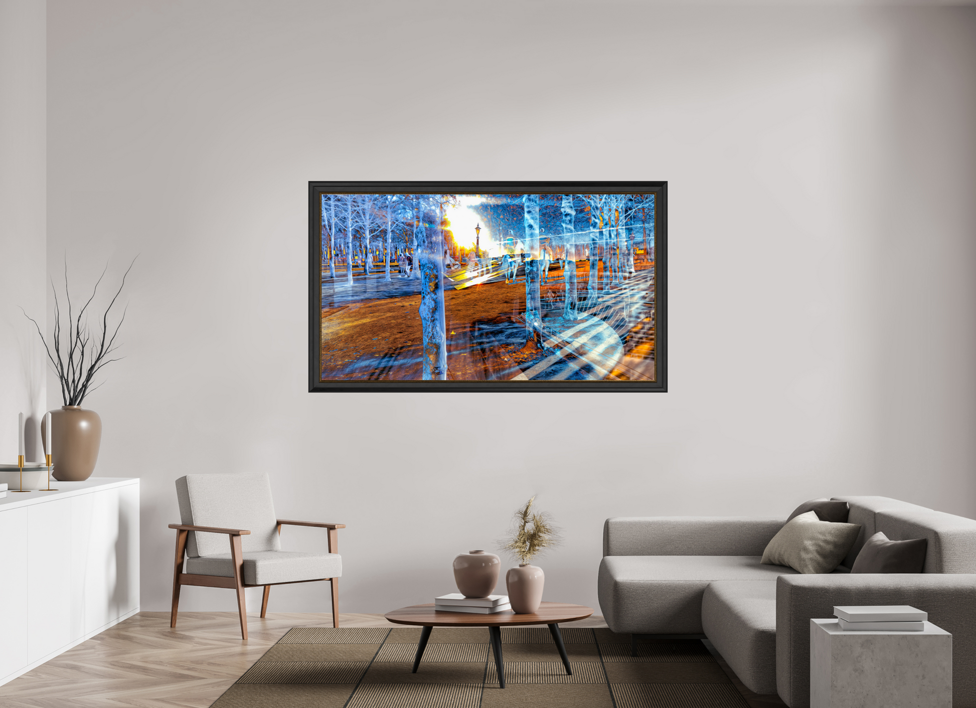 176 x 99 cm, 11 Cadre Noir-Or Quand les corps ont appris à se fondre dans la lumière