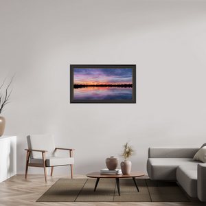 110,1 x 60 cm, Cadre Noir-Or 1 Reflets d’un Même Ciel I – Naissance du Feu