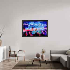 128 x 80 cm, 11 Cadre Noir-Or Éclosions dans les courants de matière douce