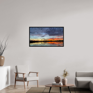 107,8 x 60 cm, Caisse américaine Noire 10 Reflets d’un Même CielX – L’Heure Suspendue