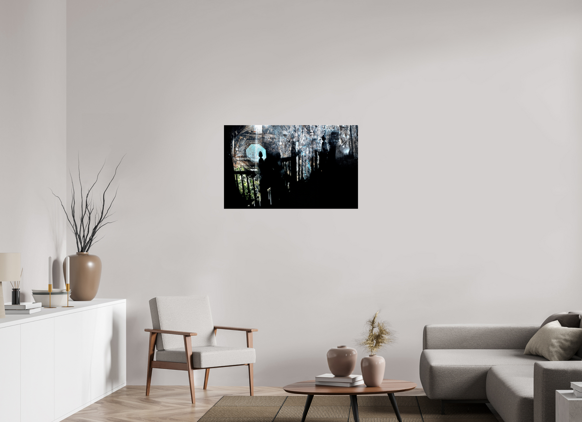 96 x 60 cm, Tirage photo sous Verre acrylique Les gardiens de la lumière enfouie