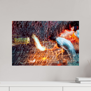 60 x 40 cm, 3 Tirage photo sous Verre acrylique Rituel où le feu apprend le rythme