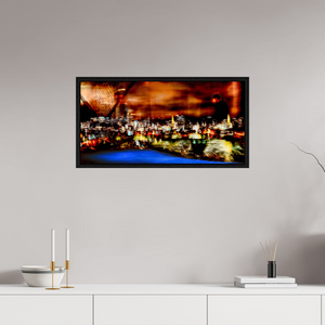 80 x 40 cm, Caisse américaine Noire Promeneur des nébuleuses urbaines