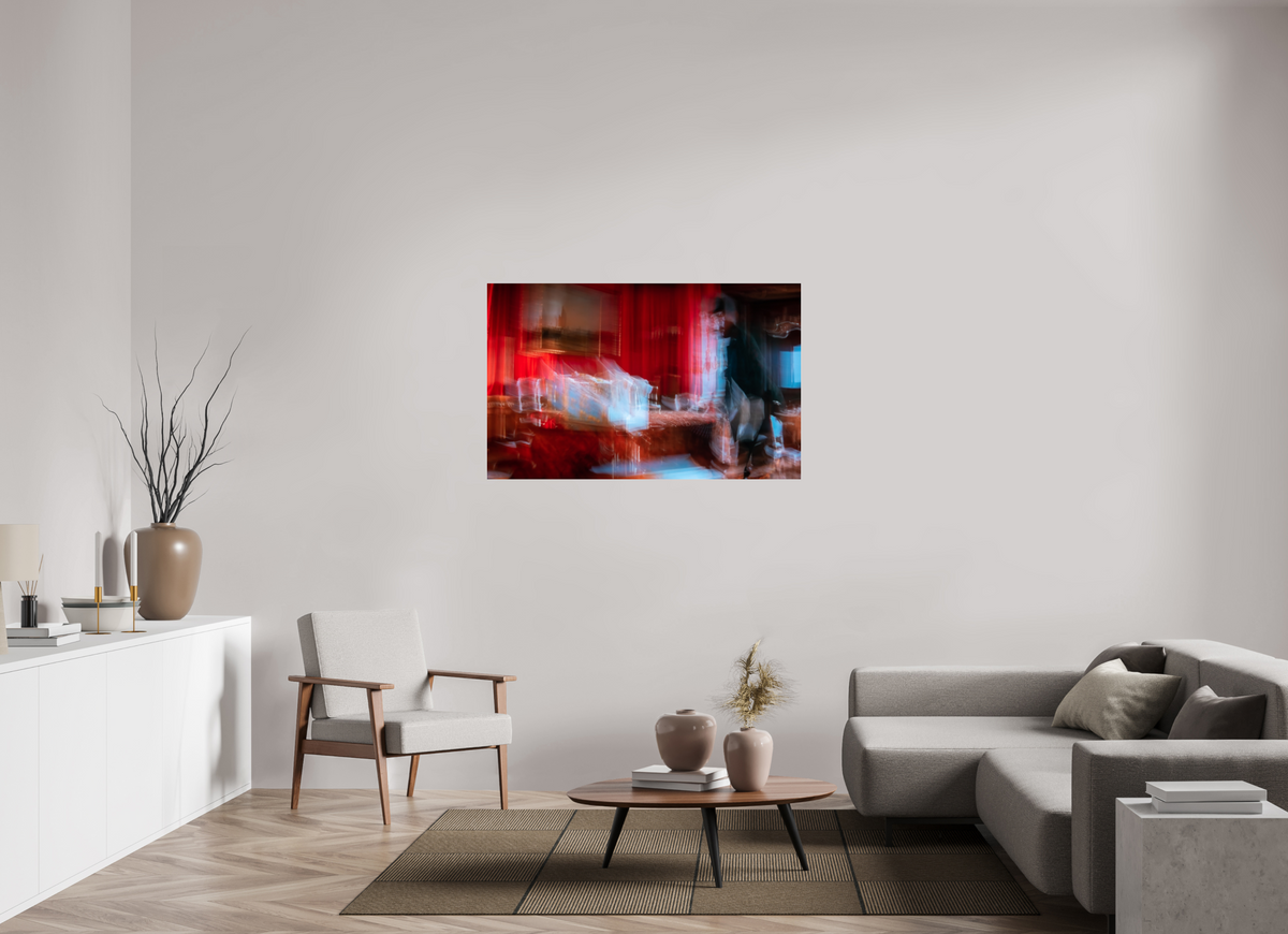 128 x 80 cm, Tirage photo sous Verre acrylique Salon écarlate