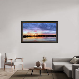160 x 90 cm, Cadre Noir-Or 2 Reflets d’un Même Ciel II – Le Souffle Pourpre