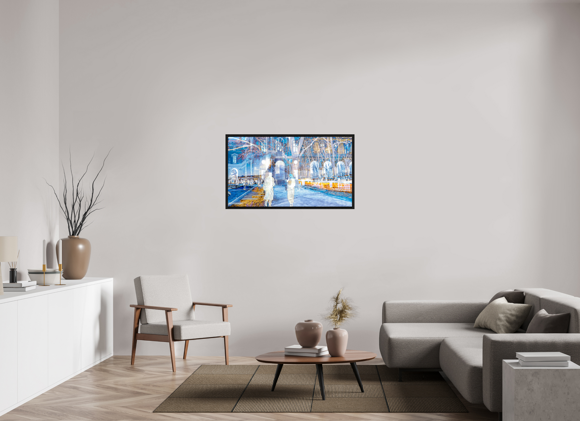 112 x 63 cm, 8 Caisse américaine Noire Les corps devenaient légers en traversant la place