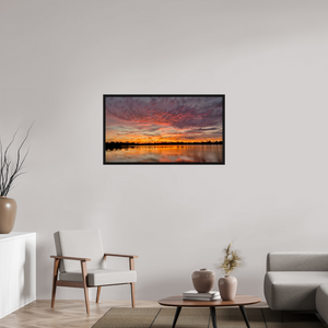 107,3 x 60 cm, Caisse américaine Noire 15 Reflets d’un Même Ciel XV – L’Embrasement du Soir