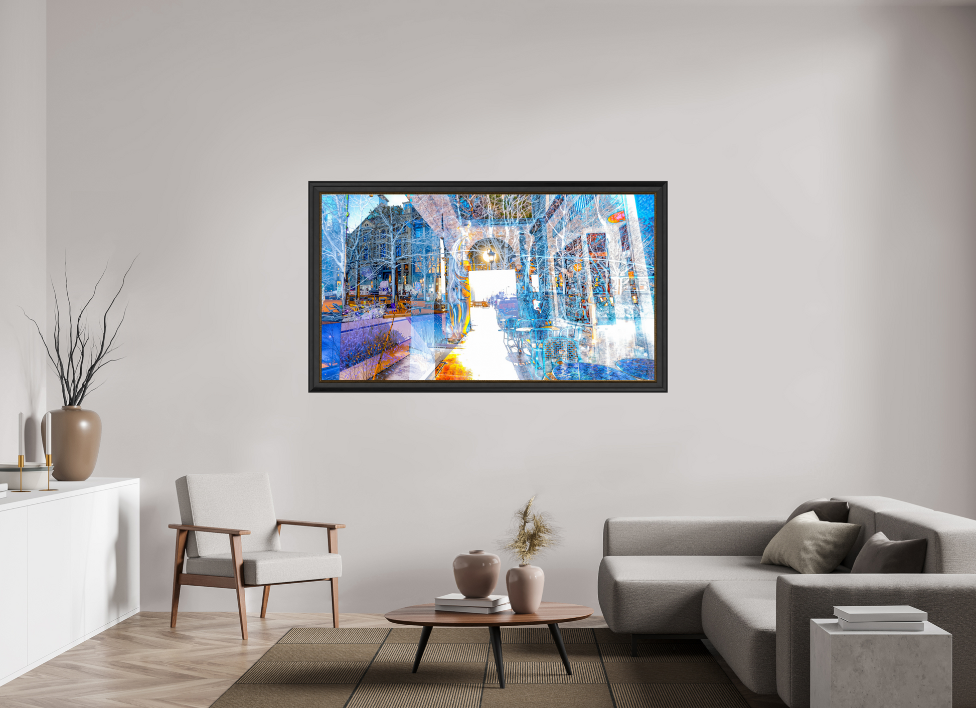 176 x 99 cm, 11 Cadre Noir-Or Le seuil n’était pas une frontière, mais une invitation
