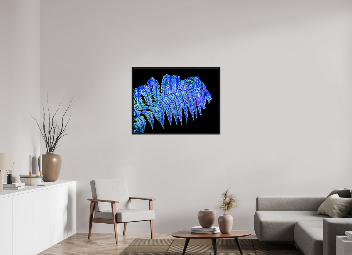 100 x 75 cm, Caisse américaine Noire La Fougère qui Murmure à la Nuit