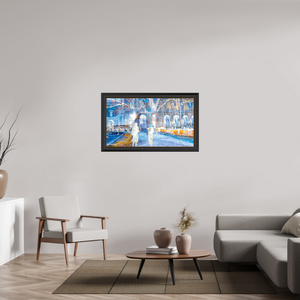 112 x 63 cm, 11 Cadre Noir-Or Les corps devenaient légers en traversant la place