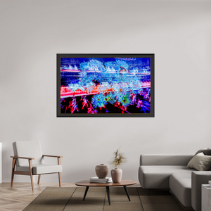 160 x 100 cm, 11 Cadre Noir-Or Éclosions dans les courants de matière douce