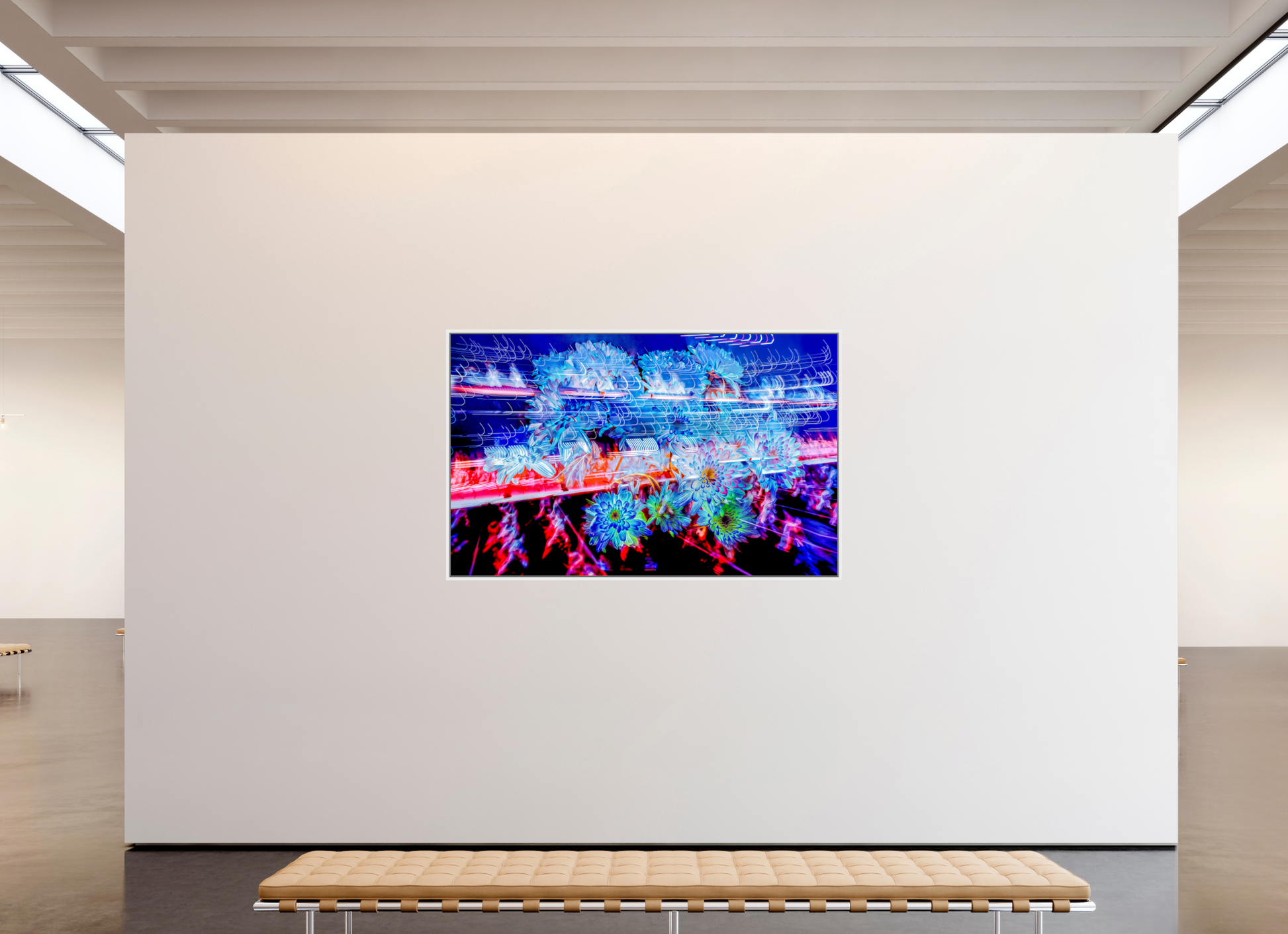 192 x 120 cm, 9 Caisse américaine Blanche Éclosions dans les courants de matière douce