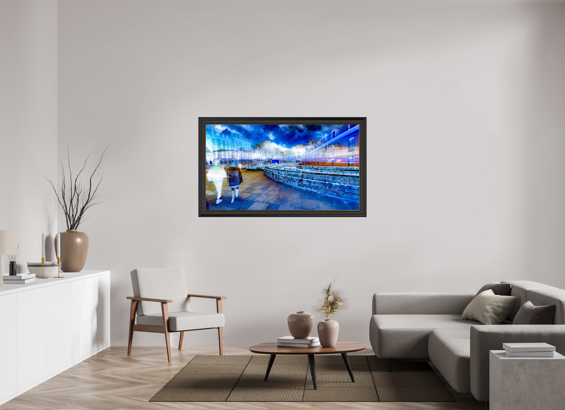 144 x 81 cm, 11 Cadre Noir-Or La promenade n’était plus tout à fait la même