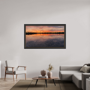160 x 90 cm, Cadre Noir-Or 6 Reflets d’un Même Ciel VI – L'Infini en Reflet