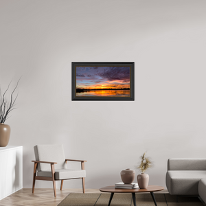 80 x 45 cm, Cadre Noir-Or 11 Reflets d’un Même Ciel XI – L’Éclat du Couchant