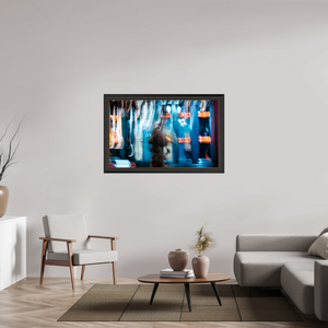 128 x 80 cm, Cadre Noir-Or Passant dans la lumière