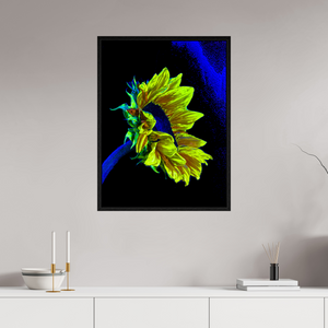 60 x 80 cm, Caisse américaine Noire L’or perdu dans le bleu du silence