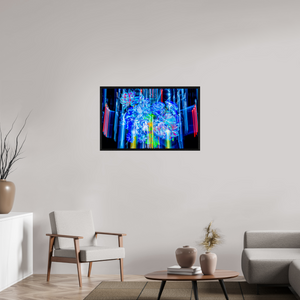 96 x 60 cm, Caisse américaine Noire Floraisons du monde cybernétique
