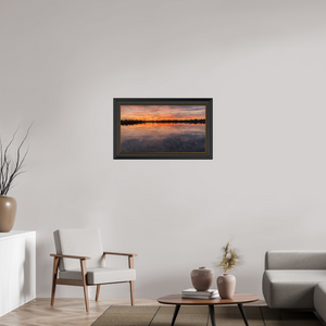80 x 45 cm, Cadre Noir-Or 6 Reflets d’un Même Ciel VI – L'Infini en Reflet