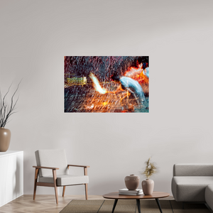 120 x 80 cm, 3 Tirage photo sous Verre acrylique Rituel où le feu apprend le rythme