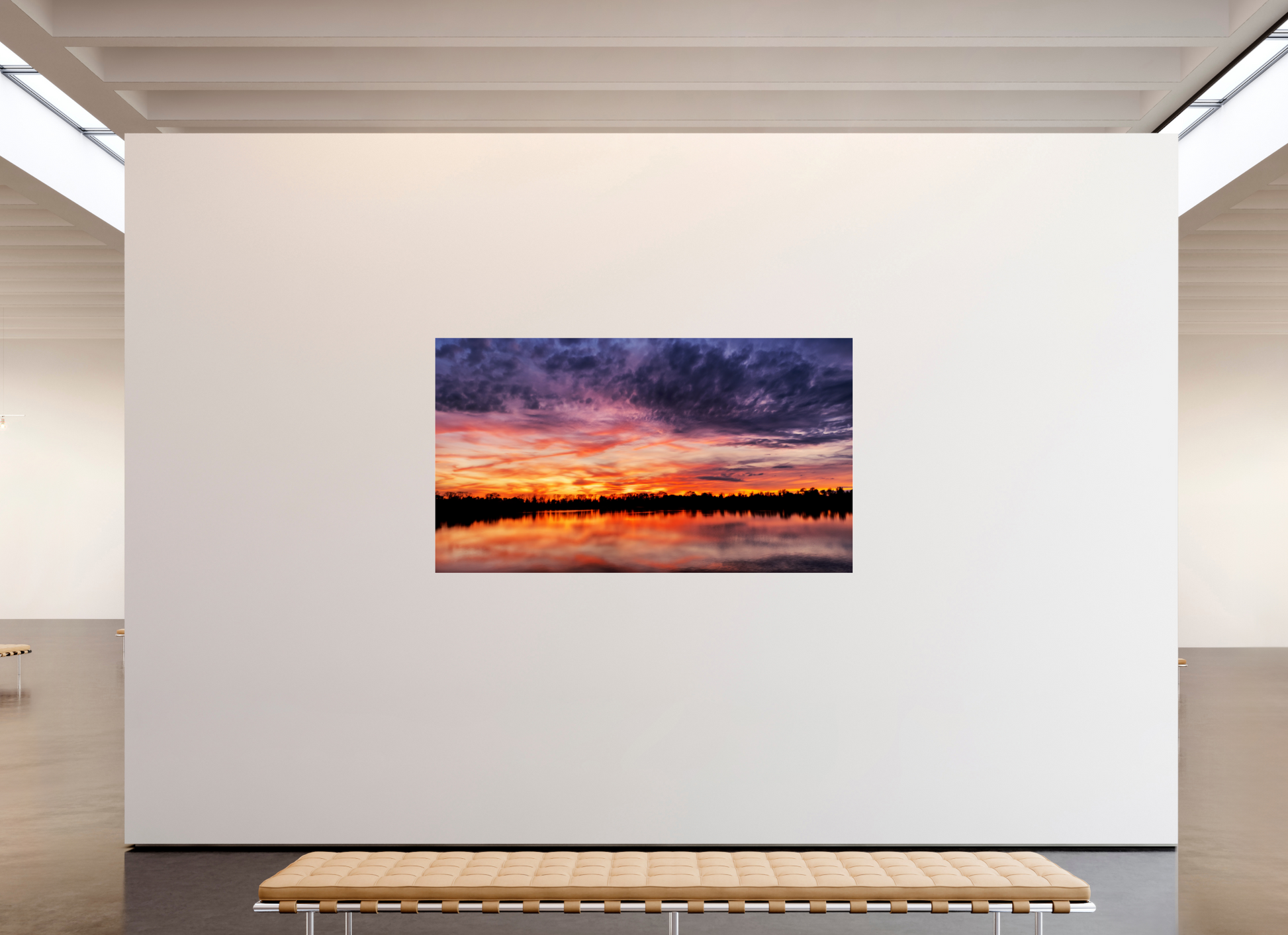 208 x 117 cm, Tirage photo sous Verre acrylique 3 Reflets d’un Même Ciel III – L’Heure Incandescente