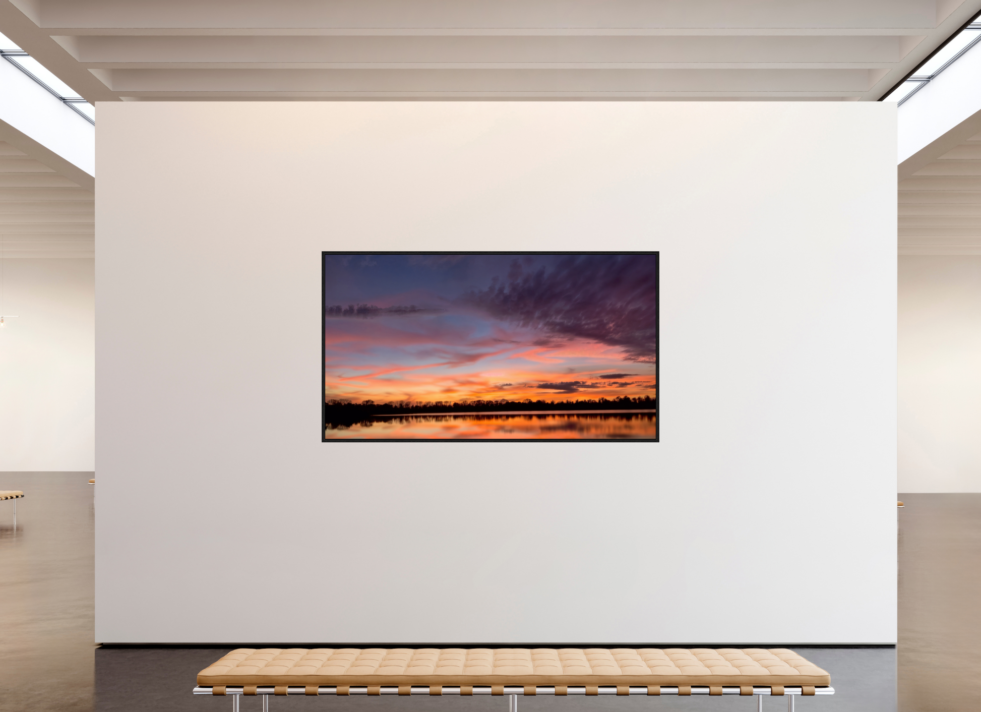 215,6 x 120 cm, Caisse américaine Noire 12 Reflets d’un Même Ciel XII – Les Voiles du Crépuscule
