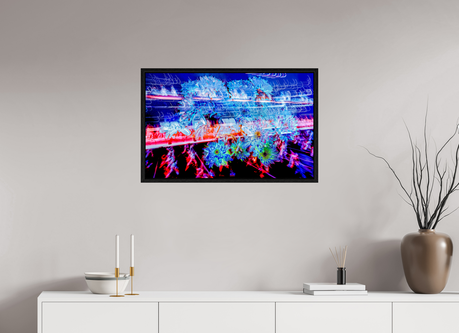 80 x 50 cm, 8 Caisse américaine Noire Éclosions dans les courants de matière douce