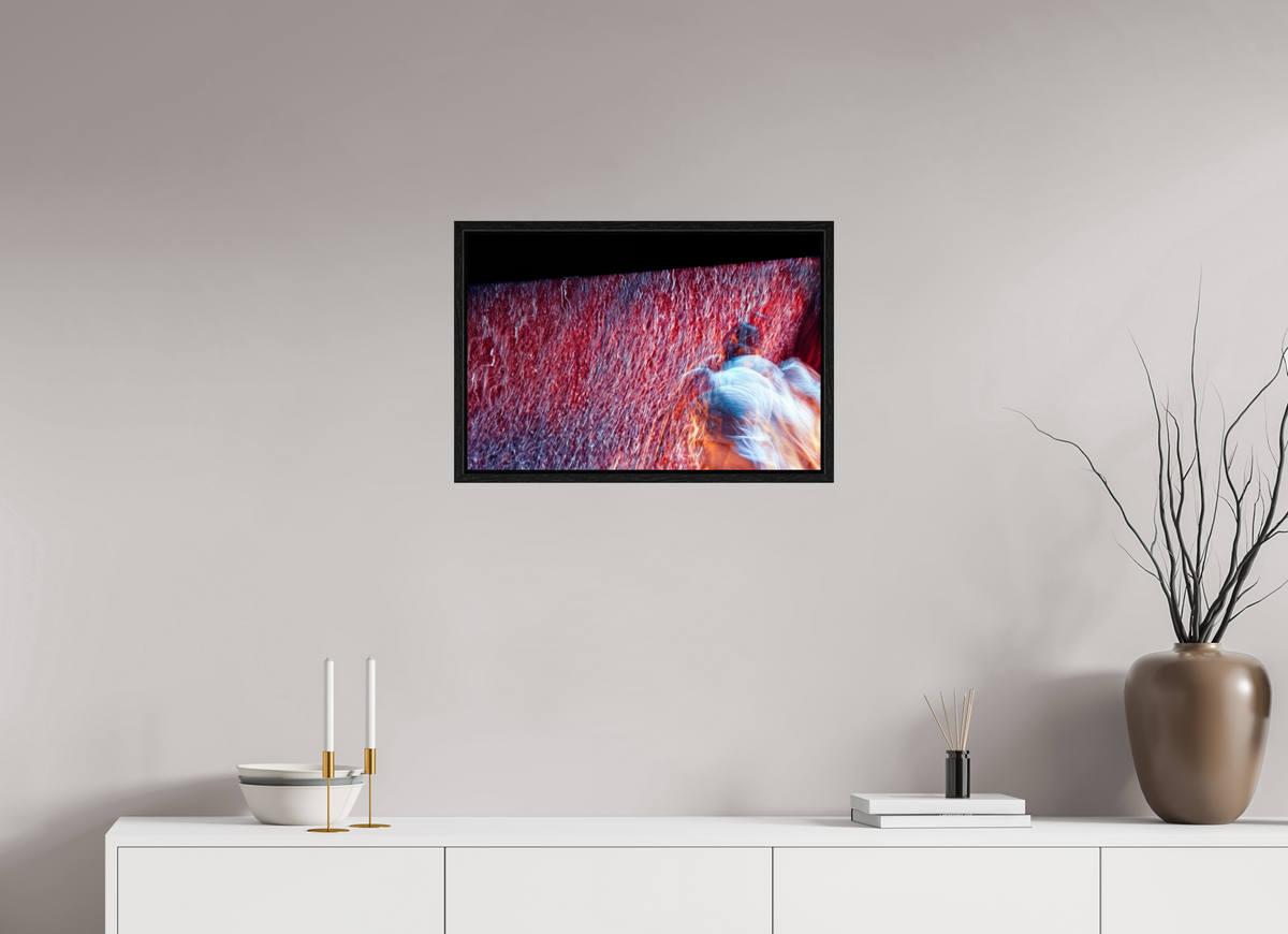 60 x 40 cm, Caisse américaine Noire Là où le feu se transforme en pluie
