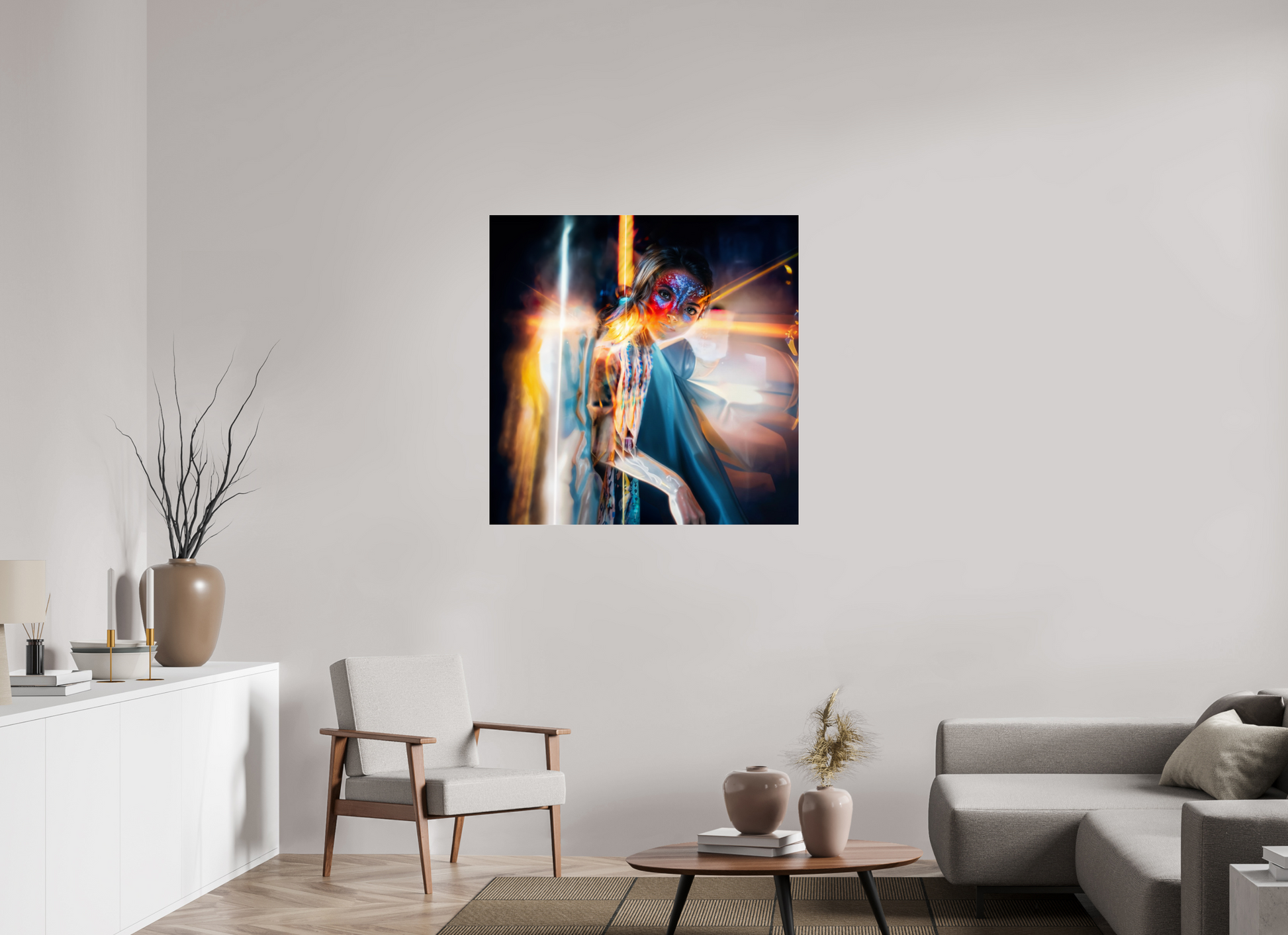 100 x 100 cm, Tirage photo sous Verre acrylique Icône Ailée