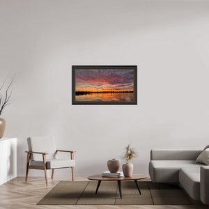 107,3 x 60 cm, Cadre Noir-Or 15 Reflets d’un Même Ciel XV – L’Embrasement du Soir