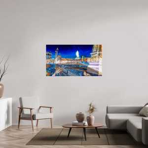 144 x 81 cm, 3 Tirage photo sous Verre acrylique Les oiseaux gardaient la ville pendant que nous dormions