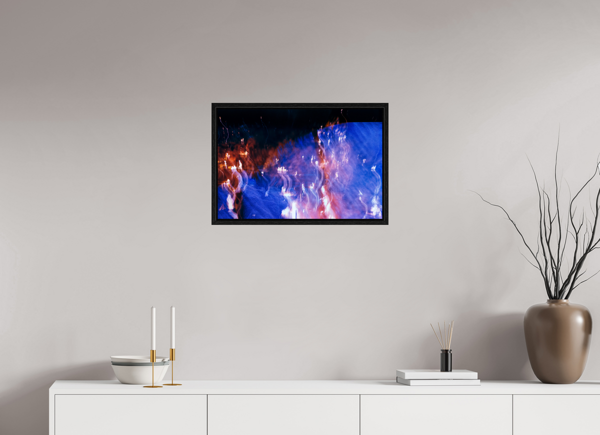 60 x 40 cm, Caisse américaine Noire Chant des flammes errantes
