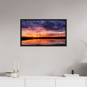 80 x 45 cm, Caisse américaine Noire 3 Reflets d’un Même Ciel III – L’Heure Incandescente