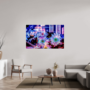 160 x 100 cm, 9 Caisse américaine Blanche Murmure floral suspendu entre deux éclairs
