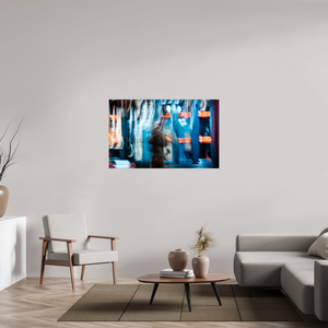 128 x 80 cm, Tirage photo sous Verre acrylique Passant dans la lumière