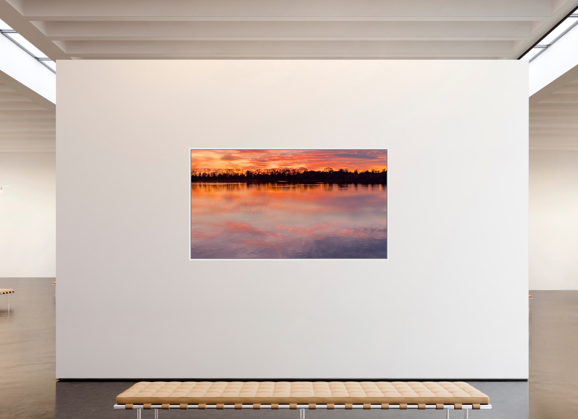 216,3 x 120 cm, Caisse américaine Blanche Reflets d’un Même Ciel IV – L'Horizon en Fusion