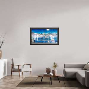 112 x 63 cm, 11 Cadre Noir-Or Les pas flottaient au-dessus du temps