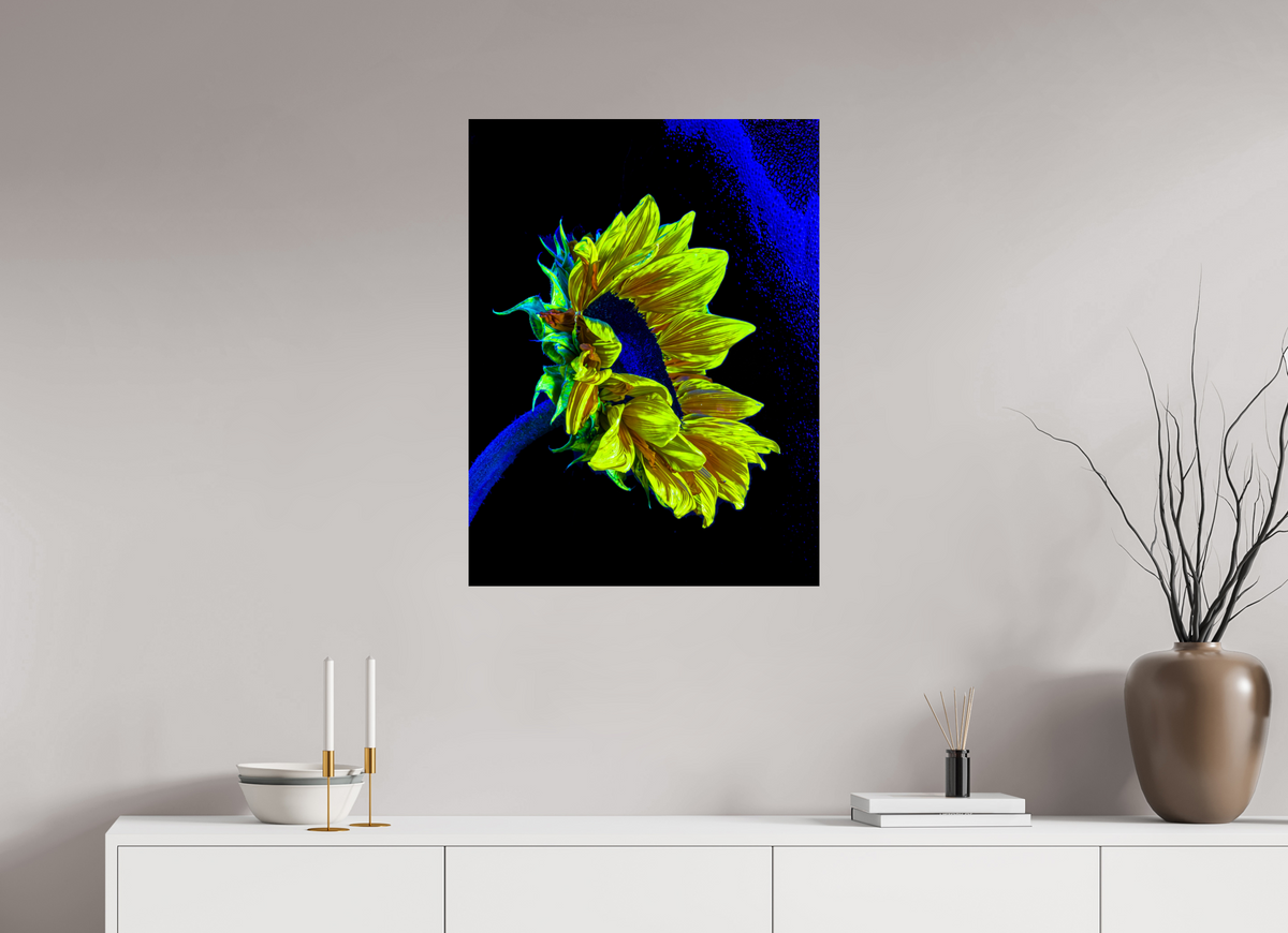 60 x 80 cm, Tirage photo contrecollé sur Dibond L’or perdu dans le bleu du silence