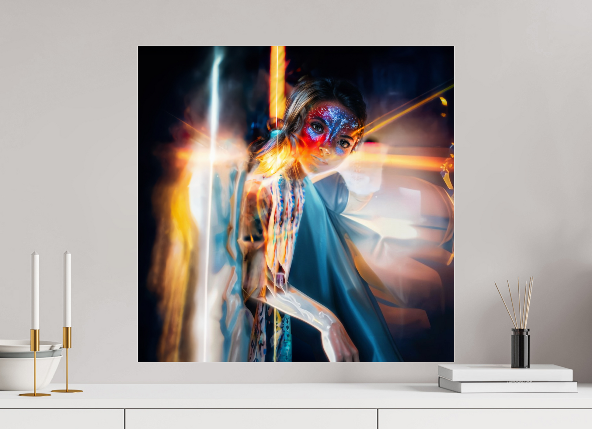 60 x 60 cm, Tirage photo sous Verre acrylique Icône Ailée