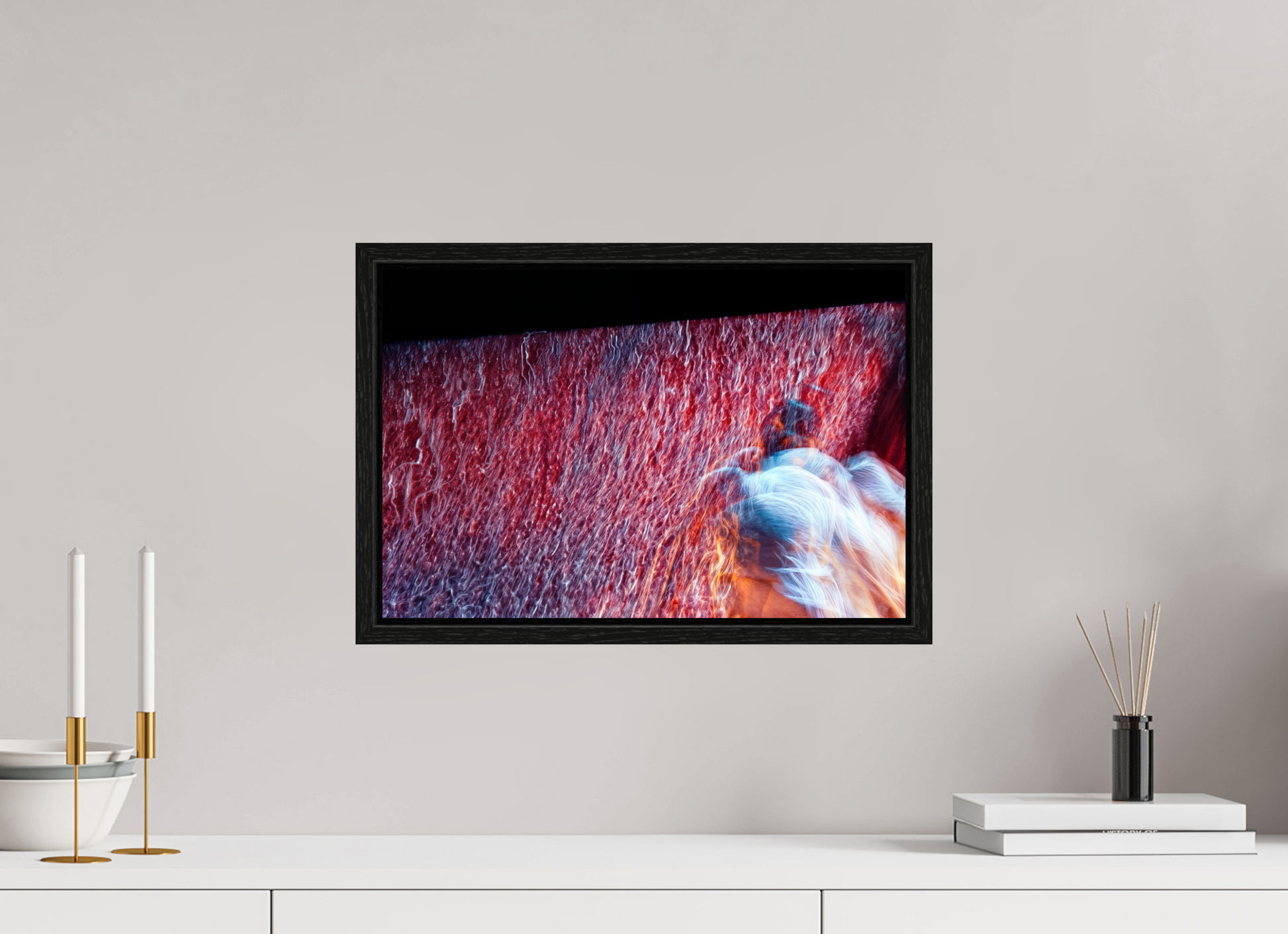 45 x 30 cm, 8 Caisse américaine Noire Là où le feu se transforme en pluie