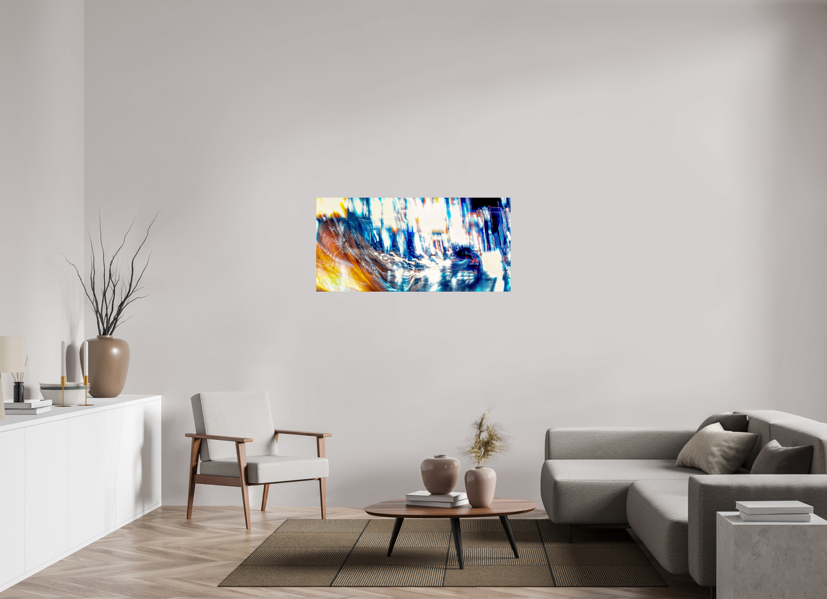 123,9 x 60 cm, Tirage simple sur papier photo Fuji Crystal Pearl L’onde blanche qui fissure la nuit