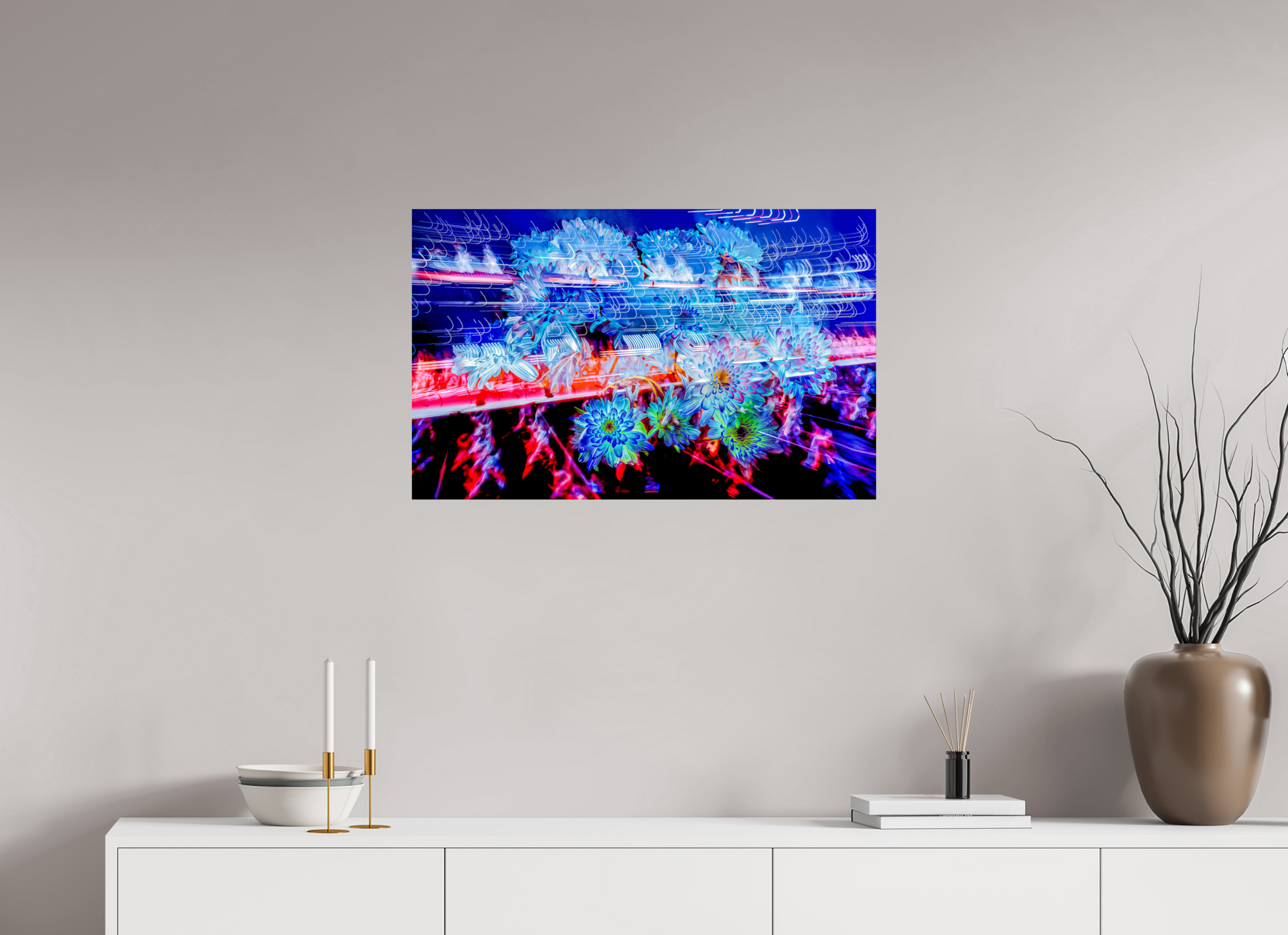 80 x 50 cm, 1 Tirage simple sur papier photo Fuji Crystal Pearl Éclosions dans les courants de matière douce