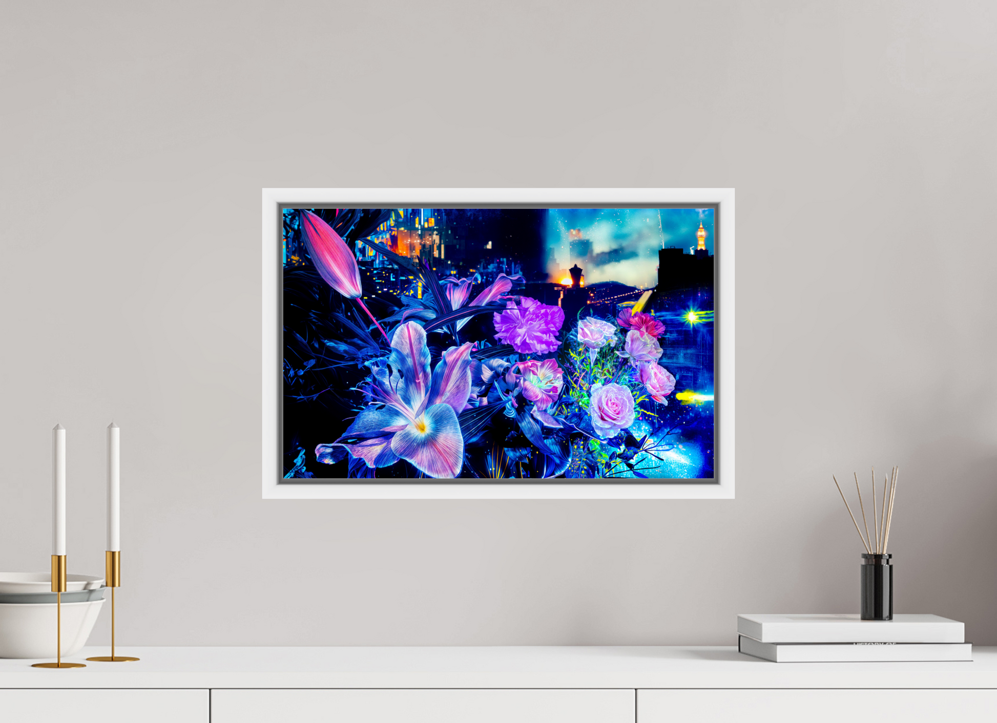 47,9 x 30 cm, 9 Caisse américaine Blanche Les pétales qui veillent sur la ville métropolitaines