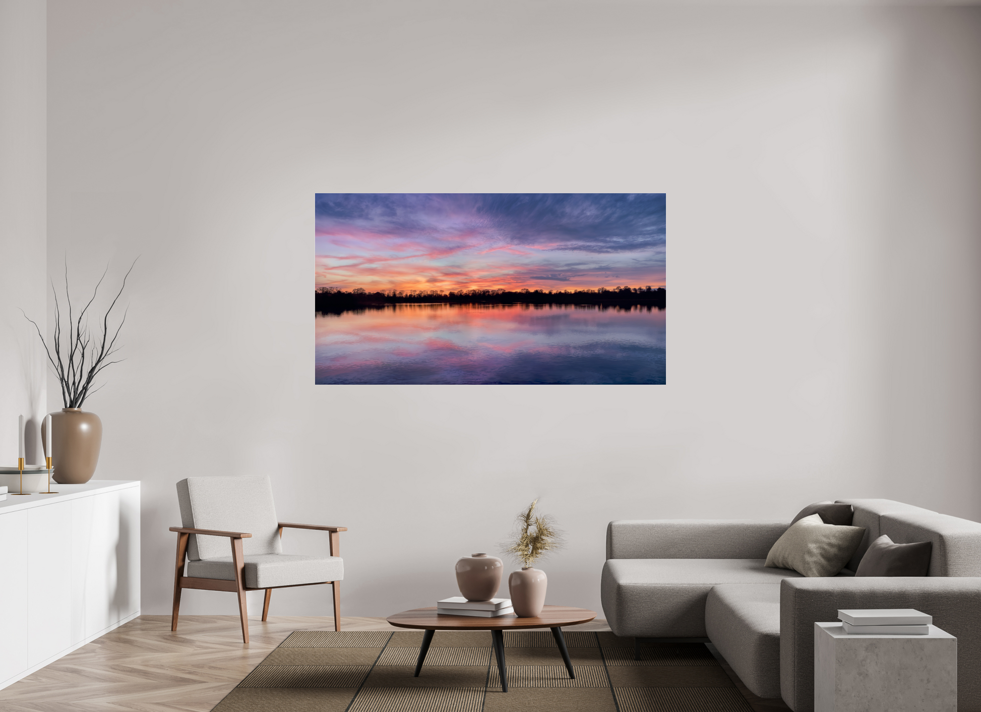 183,4 x 100 cm, Tirage photo sous Verre acrylique 1 Reflets d’un Même Ciel I – Naissance du Feu