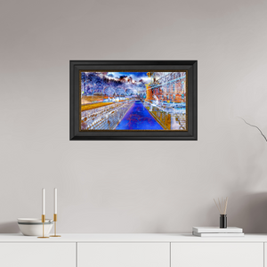 64 x 36 cm, 11 Cadre Noir-Or Le jour où l’eau est devenue une frontière